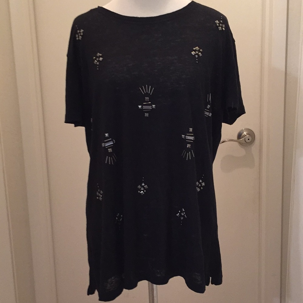 Madewell Beaded Linen Top